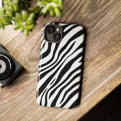 Modern Monochrome Zebra Print Phone Case