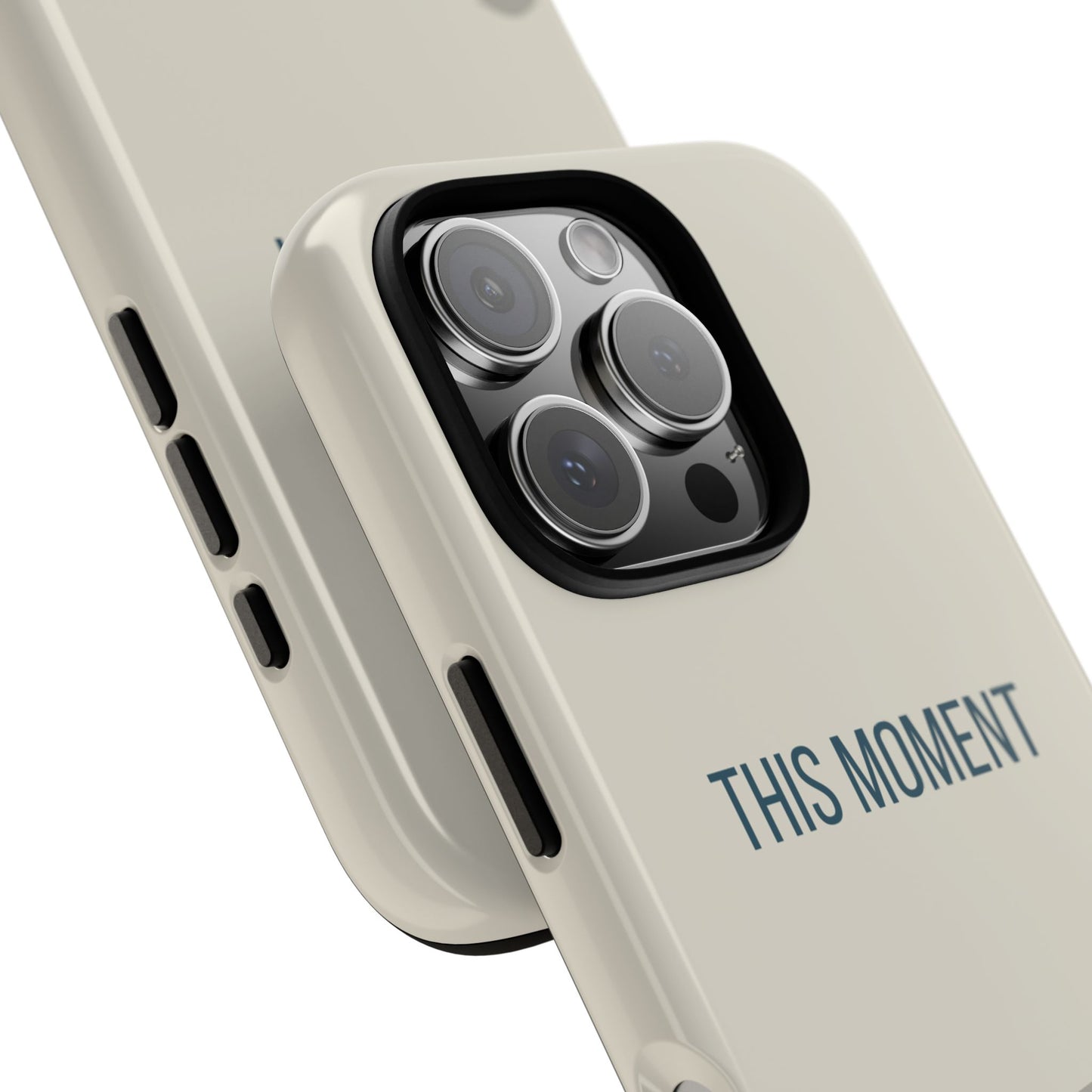 Phone Case - Minimalist Cream Waves ’This Moment’ Statement Phone Case