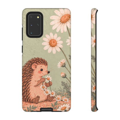 Whimsical Sage Green Hedgehog and Daisy Chain Phone Case - Green Phone Case - Samsung Galaxy S20+ / Glossy