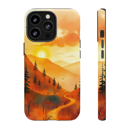 iPhone 13 Pro / Glossy Phone Case - Golden Sunset Design Phone Case