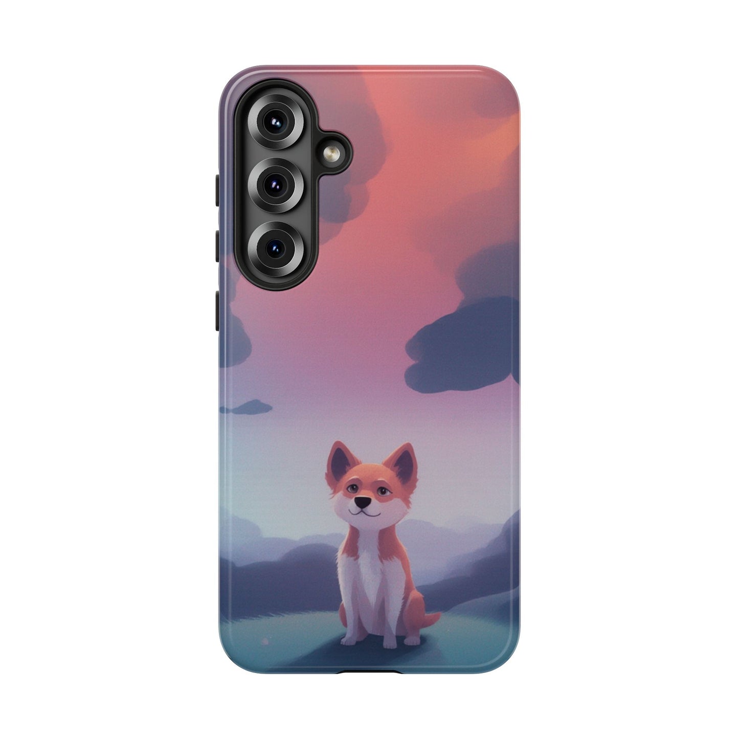 Samsung Galaxy S25 Plus / Glossy Phone Case - Cute Dog & Cloud Design Phone Case