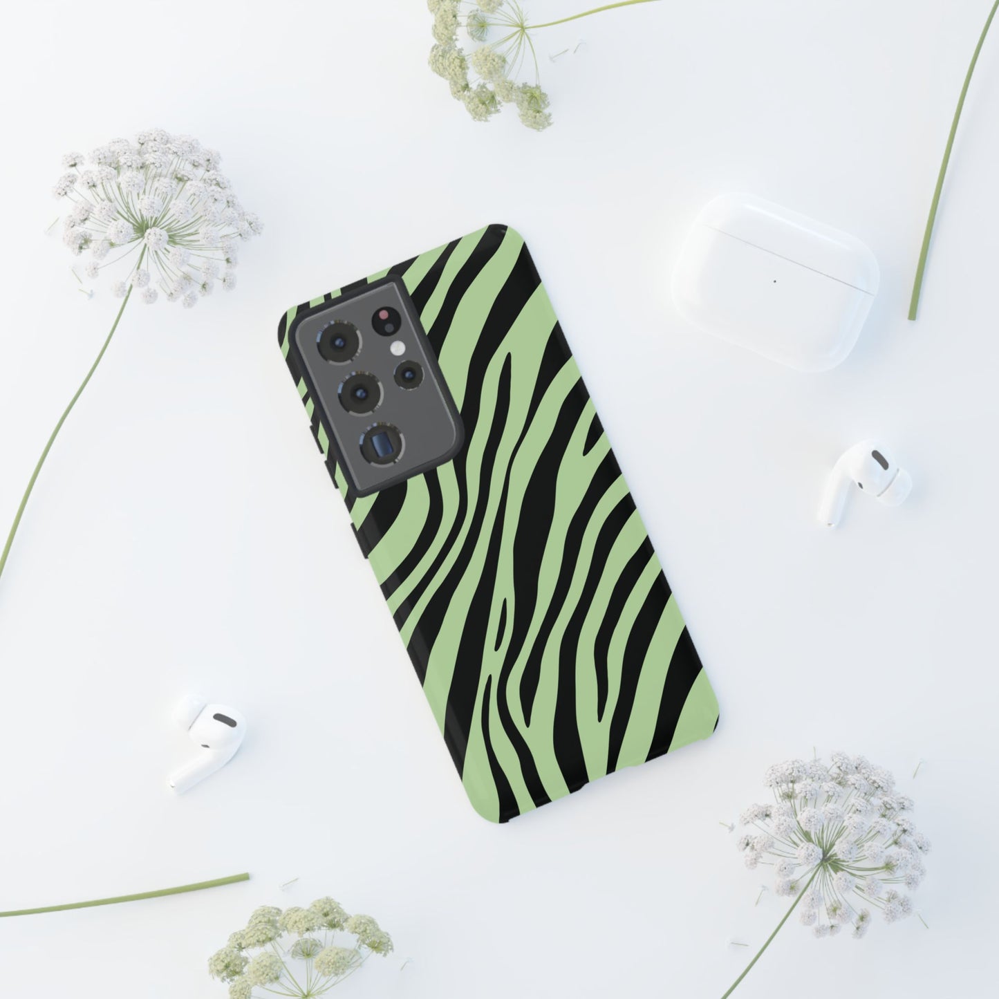 Modern Mint Zebra Print Phone Case
