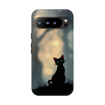 Google Pixel 9 Pro XL / Glossy Phone Case - Gothic Cat Design Phone Case