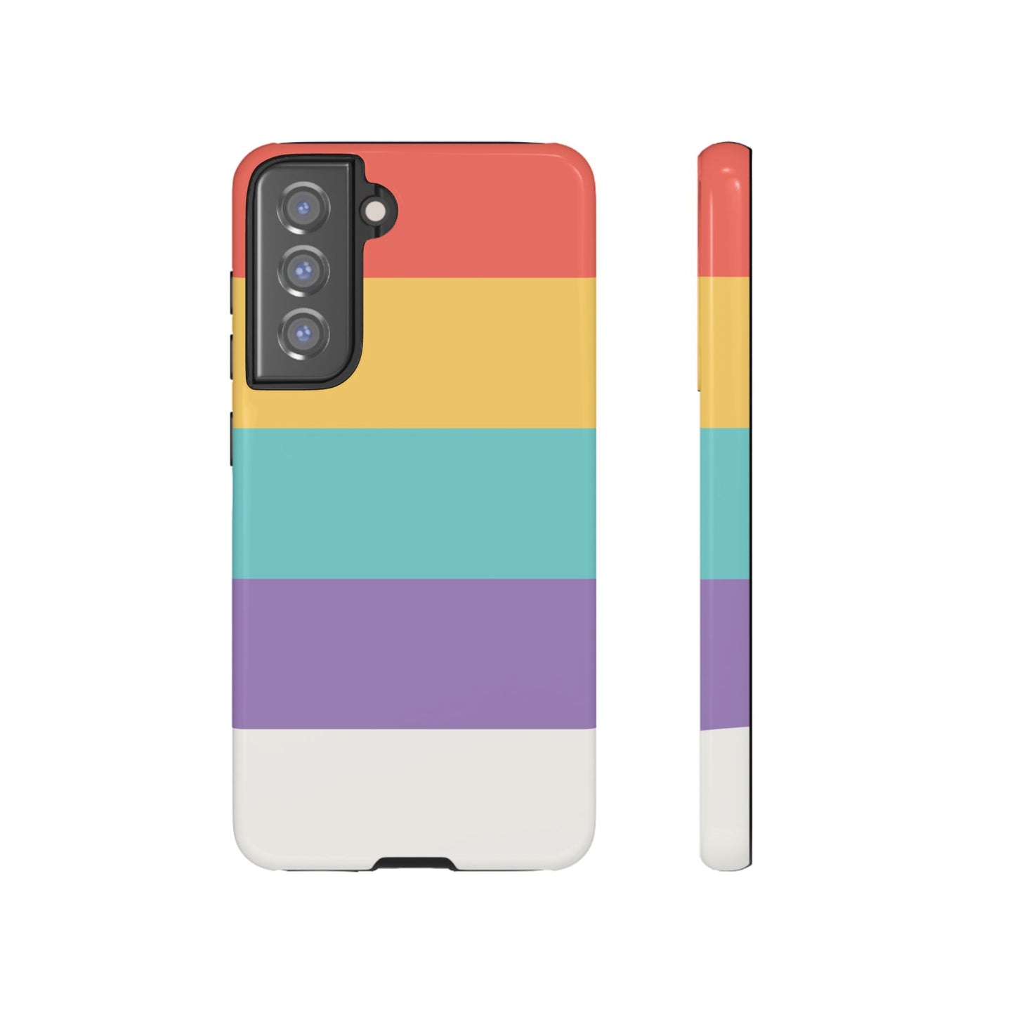 Pastel Rainbow Stripe Pattern Phone Case - Phone Case - Samsung Galaxy S21 FE / Glossy