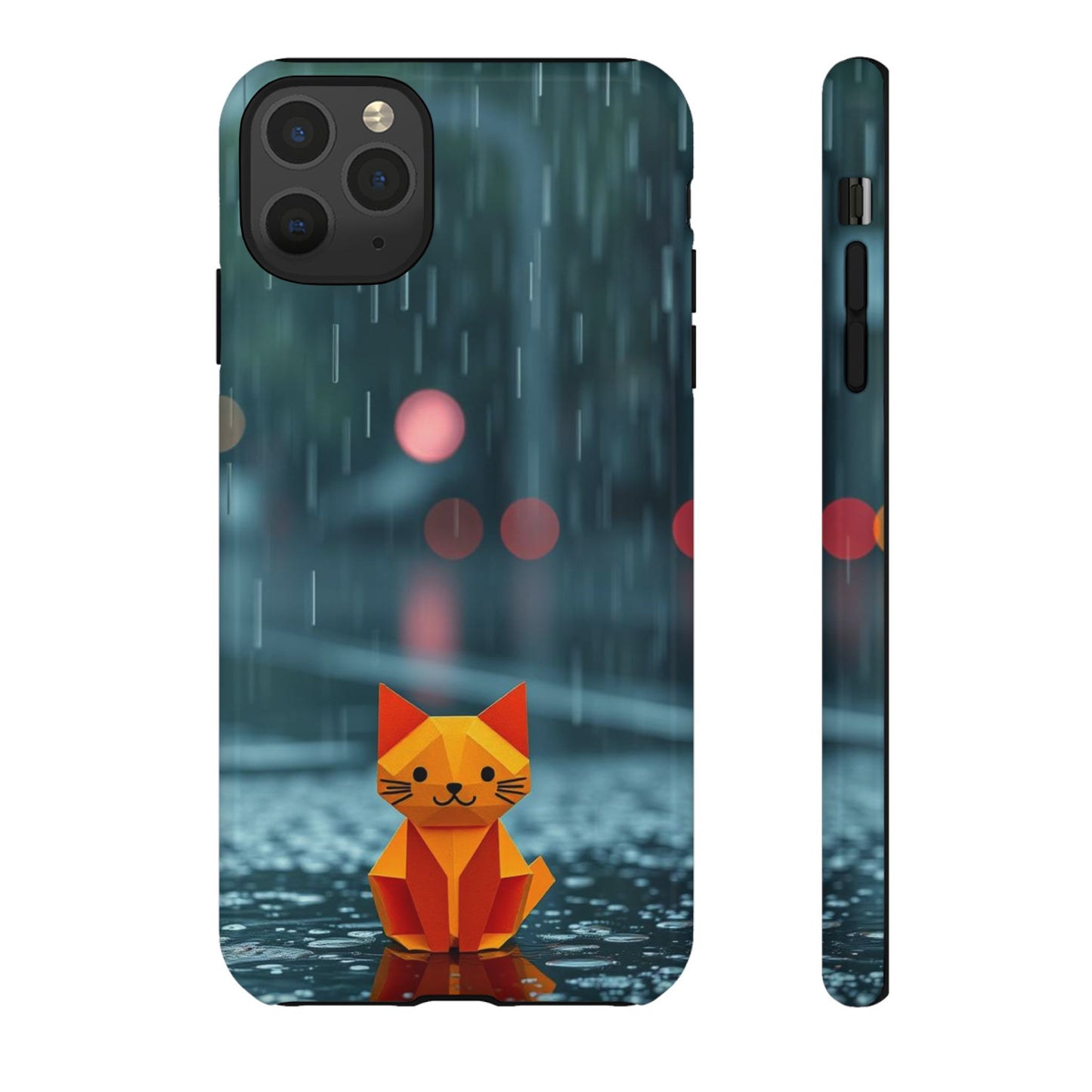 iPhone 11 Pro Max / Glossy Phone Case - Origami ’Soggy Cat’ Design Phone Case