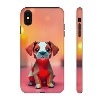 iPhone XS MAX / Glossy Phone Case - Origami Dog Design Phone Case