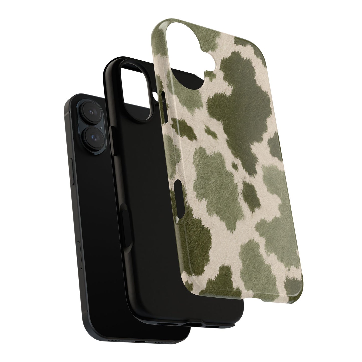 Stylish Olive Green Cow Print Phone Case