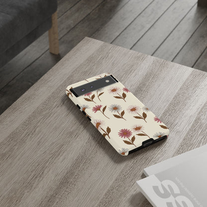Pretty Cream & Rose Daisy Pattern Phone Case