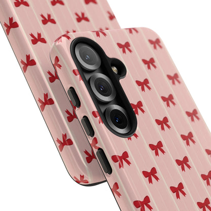 Retro Cherry Red Bow Pattern Phone Case
