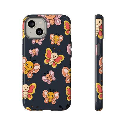 Grey Butterfly Sticker Design Phone Case - Grey Phone Case - iPhone 14 / Glossy