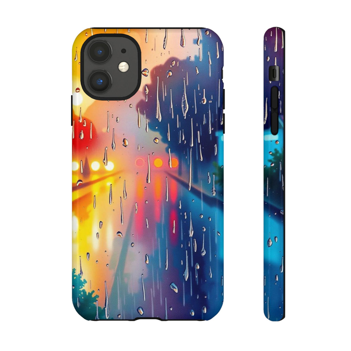 Electric Rain Watercolour Design Phone Case - Multicolor Phone Case - iPhone 11 / Glossy