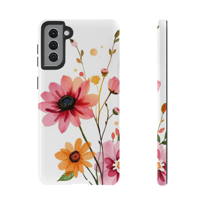 Samsung Galaxy S21 Plus / Glossy Phone Case - Watercolour Style Simple Wildflower Design Phone Case