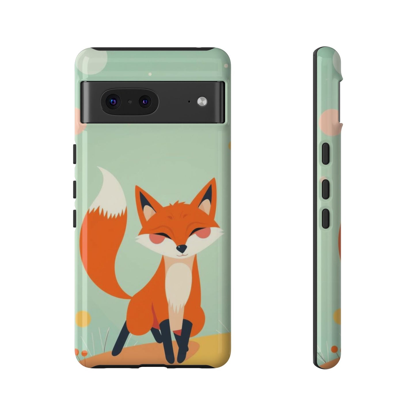 Google Pixel 7 / Glossy Phone Case - Happy Fox Design Phone Case