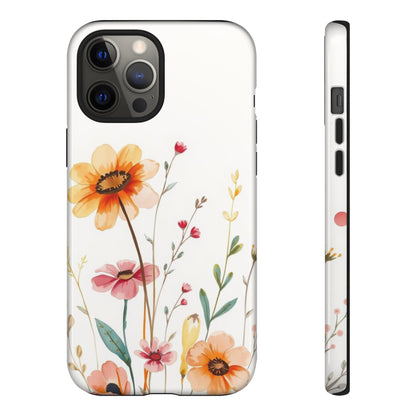 Boho Chic Watercolour Wild Blooms Pattern Phone Case - Multicolor Phone Case - iPhone 12 Pro Max / Glossy