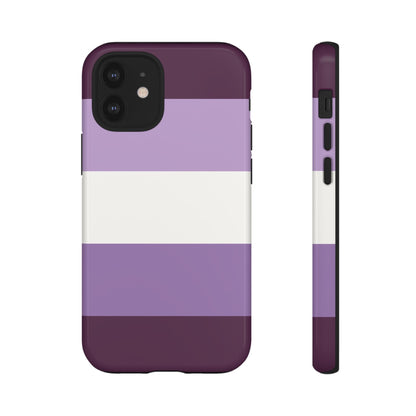 iPhone 12 Mini / Glossy Phone Case - Purple Stripe Pattern Phone Case