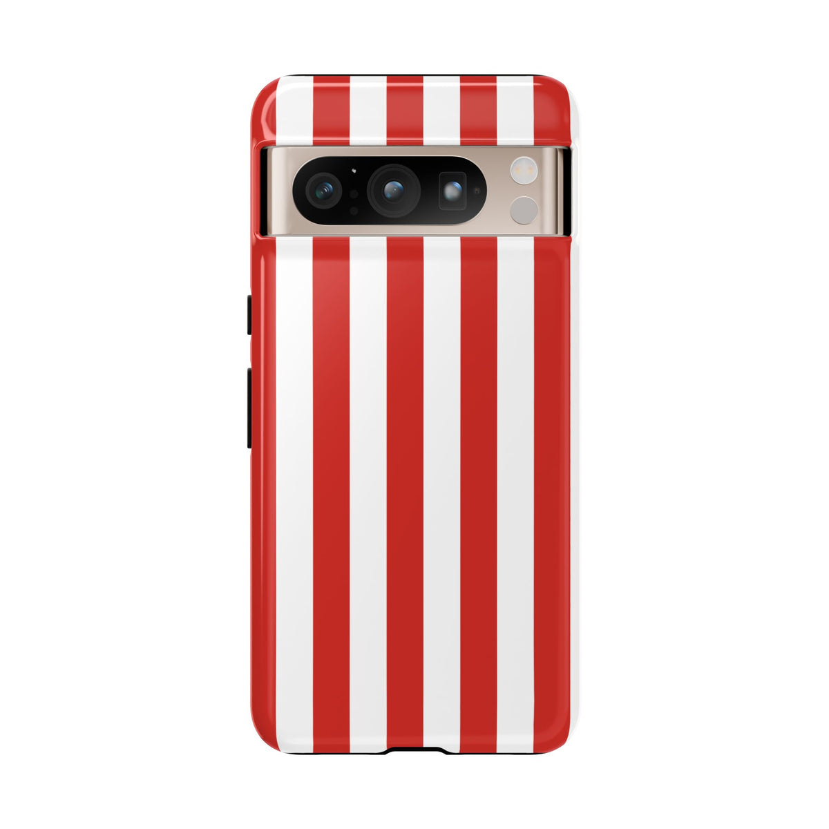 Simple Dark Orange & White Stripe Pattern Phone Case - Orange Phone Case - Google Pixel 8 Pro / Glossy