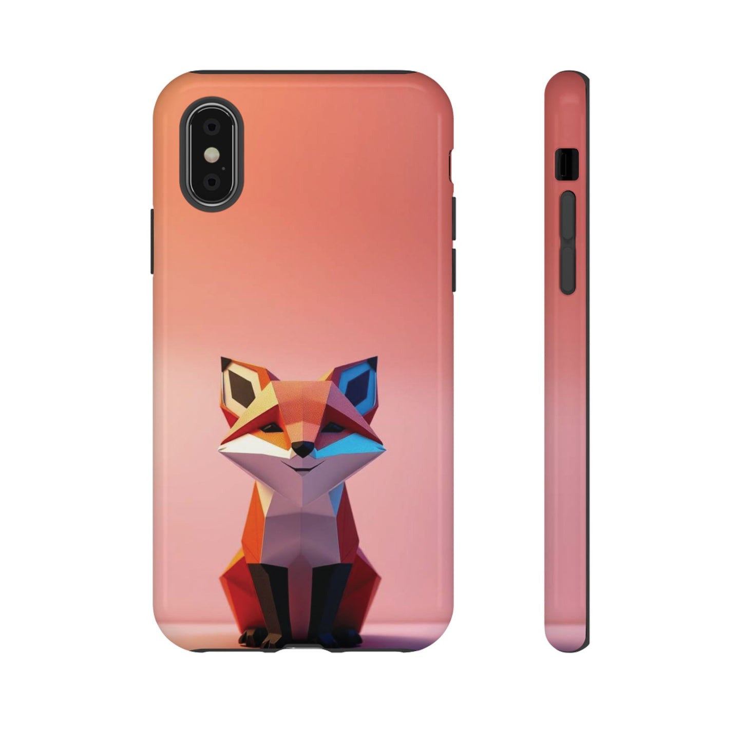 iPhone X / Glossy Phone Case - Origami Fox Design Phone Case