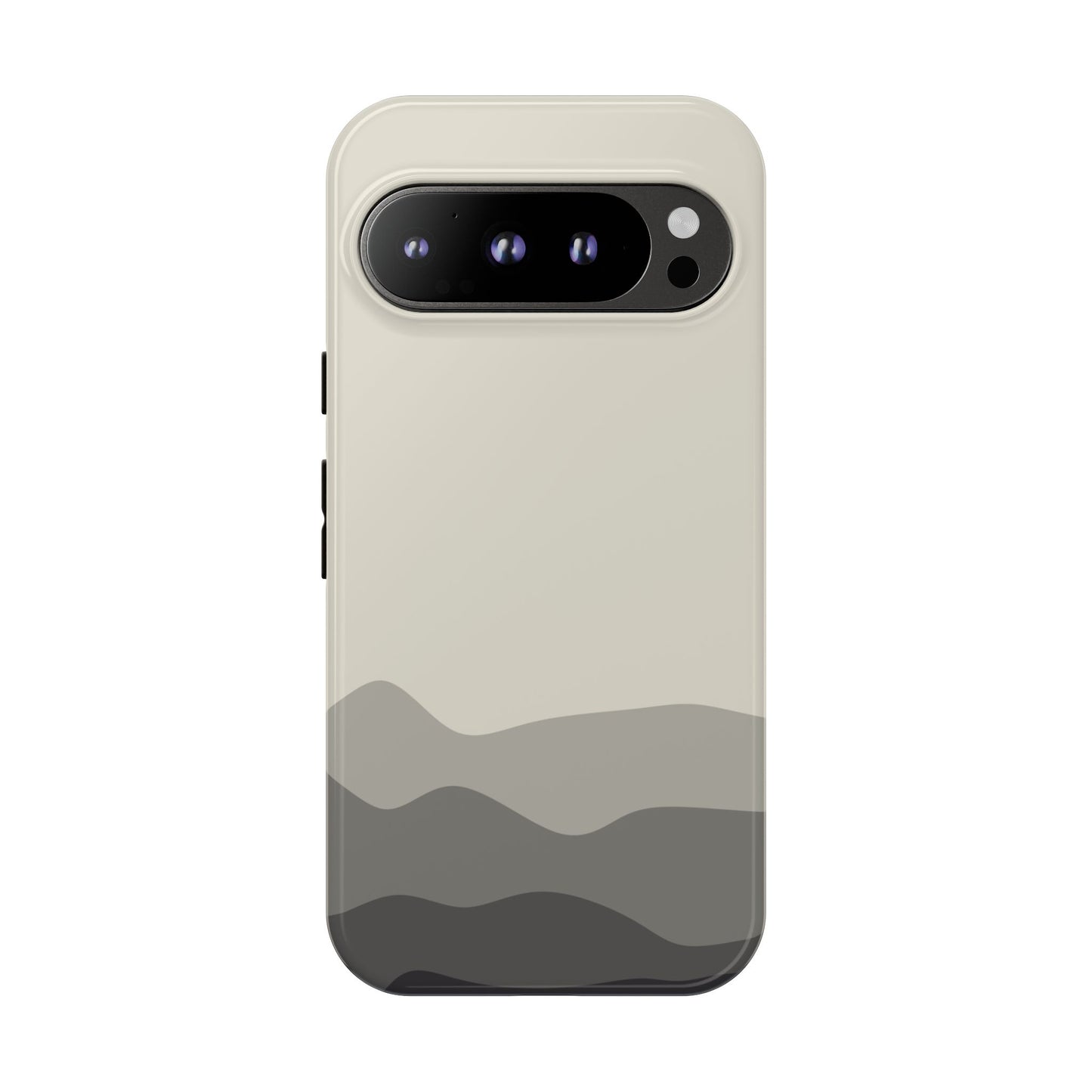 Ivory Abstract Waves Protective Phone Case - White Phone Case - Google Pixel 9 Pro / Glossy