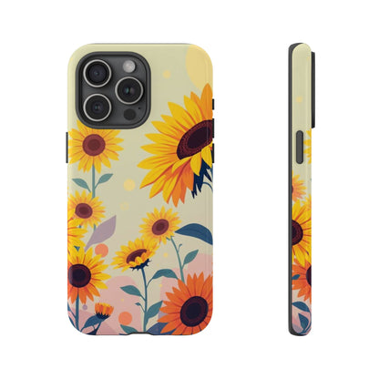 Modern Flat Sunflower Design Phone Case - Multicolor Phone Case - iPhone 15 Pro Max / Glossy