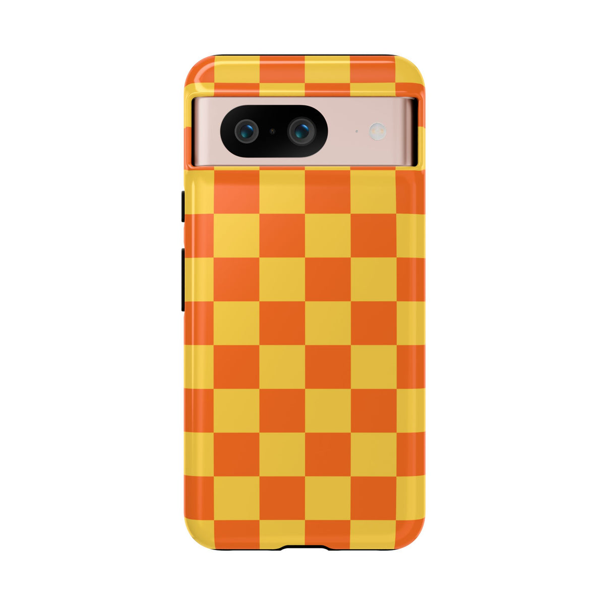Trendy Orange & Yellow Checked Pattern Phone Case - Orange Phone Case - Google Pixel 8 / Glossy