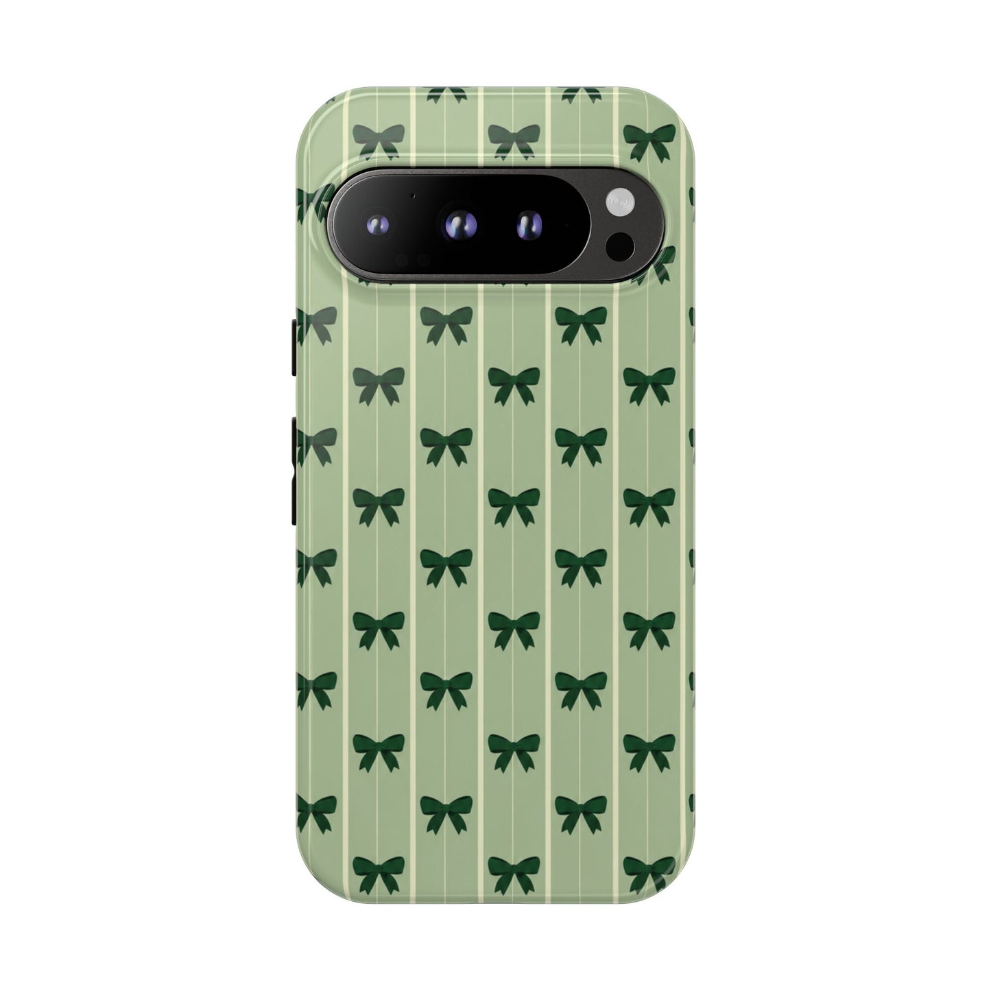 Retro Forest Green Bow Pattern Phone Case