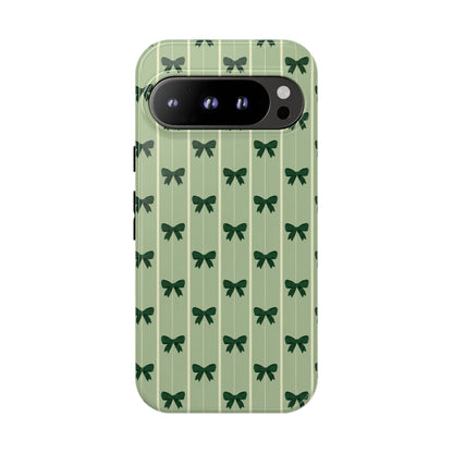 Retro Forest Green Bow Pattern Phone Case