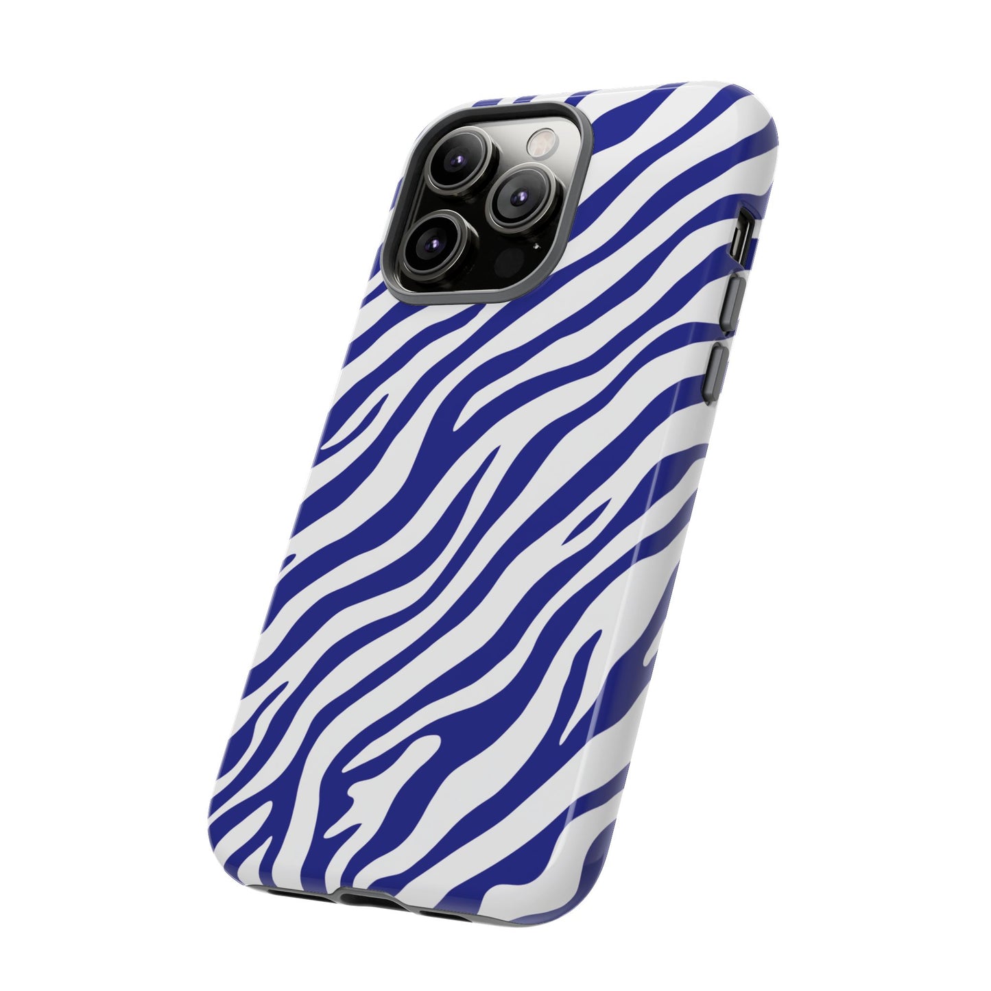 Stylish Electric Blue Zebra Print Phone Case