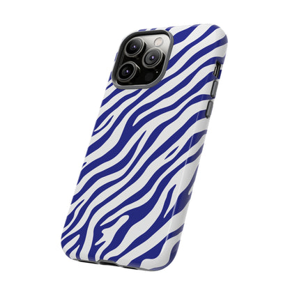 Stylish Electric Blue Zebra Print Phone Case