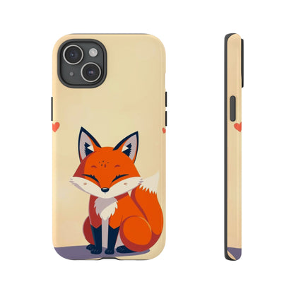 iPhone 15 Plus / Glossy Phone Case - Cute Fox Design Phone Case