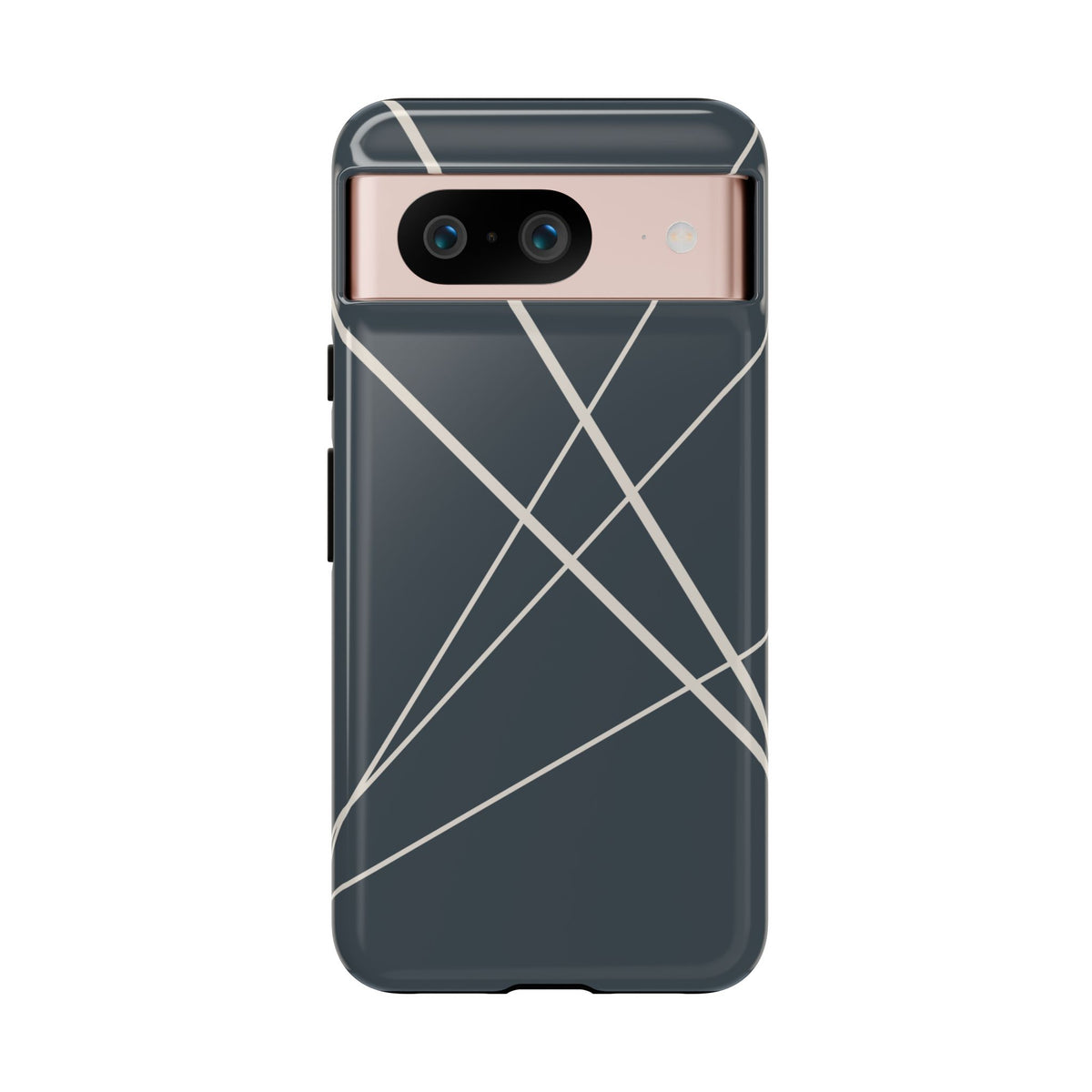 Abstract Blue with Beige Lines Phone Case - Blue Phone Case - Google Pixel 8 / Glossy