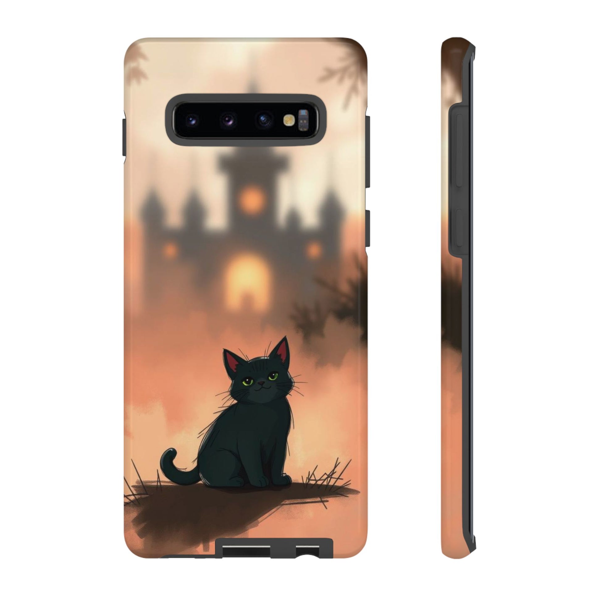Cute Gothic Cat Design Phone Case - Multicolor Phone Case - Samsung Galaxy S10 Plus / Glossy