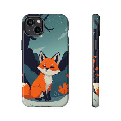 iPhone 14 Plus / Glossy Phone Case - Cute Fox Design Phone Case