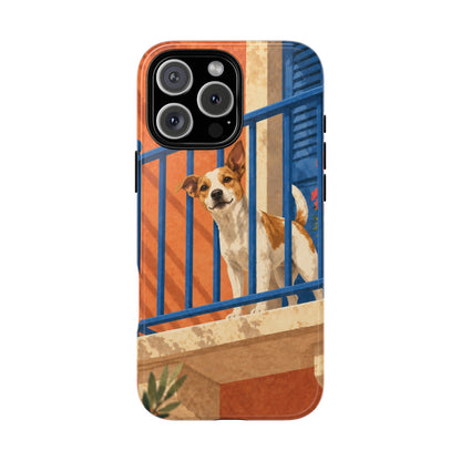 Jack Russell Terrier Balcony Busybody Phone Case - Multicolor Phone Case - iPhone 16 Pro Max / Glossy