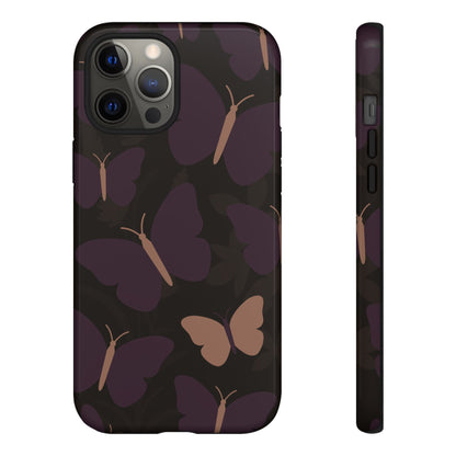 iPhone 12 Pro Max / Glossy Phone Case - Minimalist Purple Butterfly Pattern Phone Case