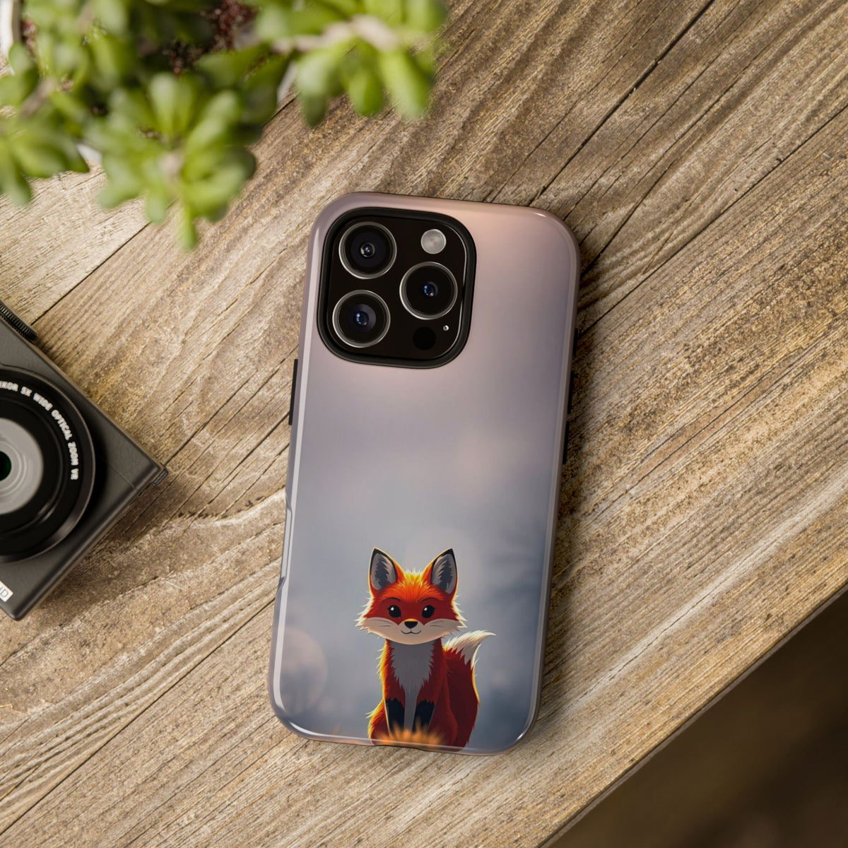 Cute Gothic Fox Design Phone Case - Multicolor Phone Case