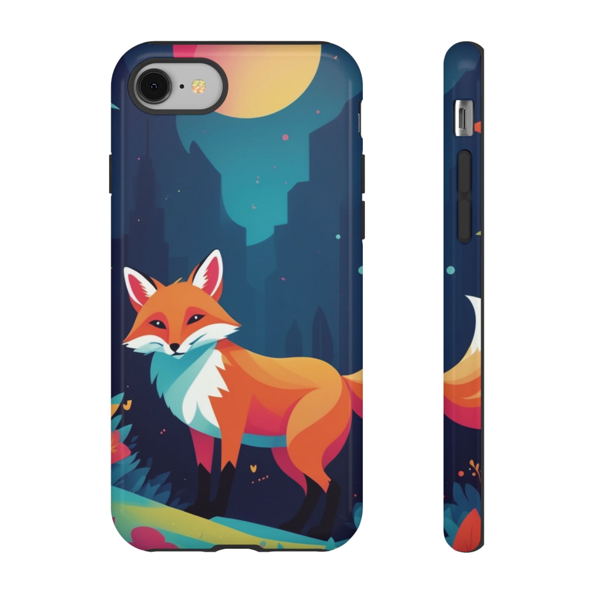 Stylised Fox Design Phone Case - Multicolor Phone Case - iPhone 8 / Glossy