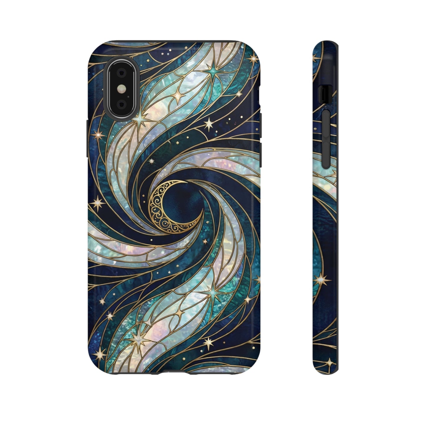 Elegant Navy & Teal Celestial Swirl Phone Case