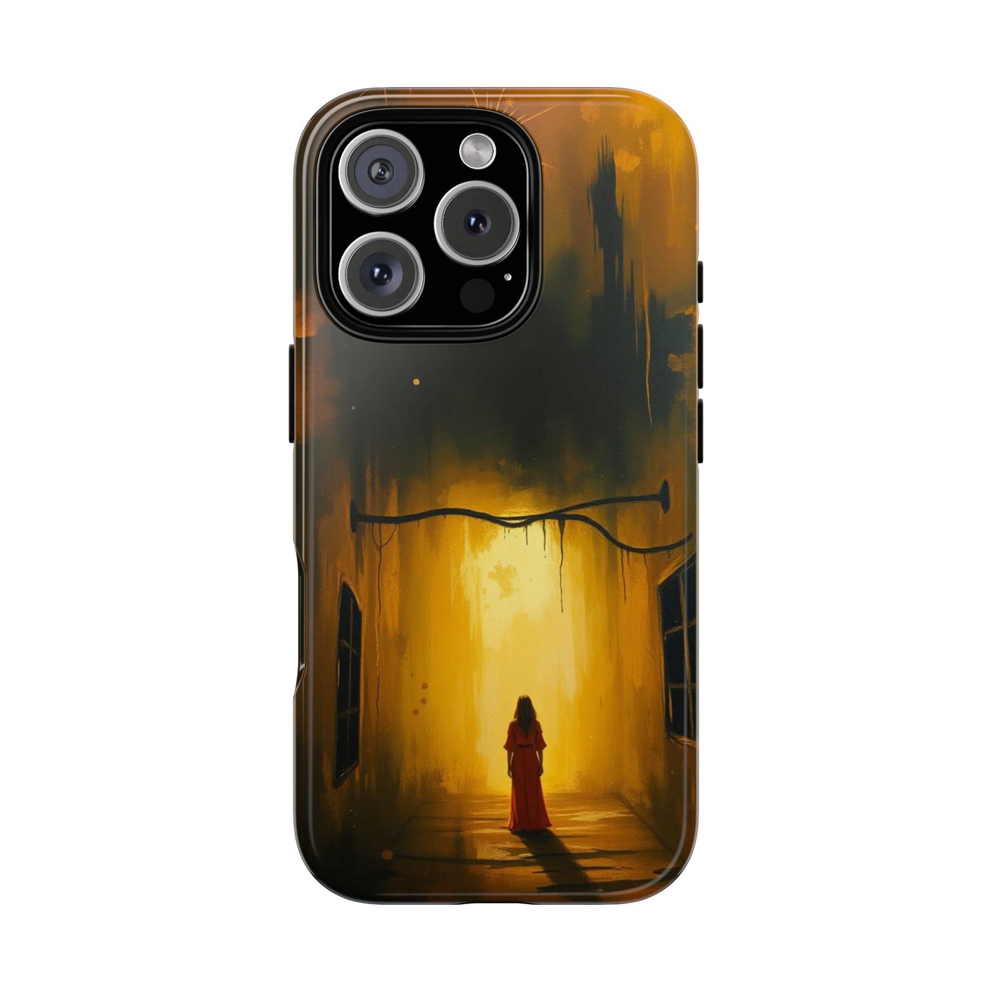 iPhone 16 Pro / Glossy Phone Case - Acrylic Gothic Woman in Red Phone Case