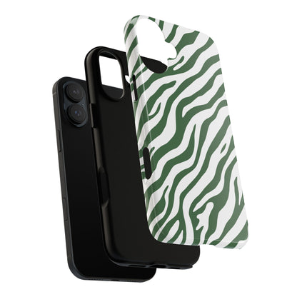 Stylish Sage Zebra Print Phone Case