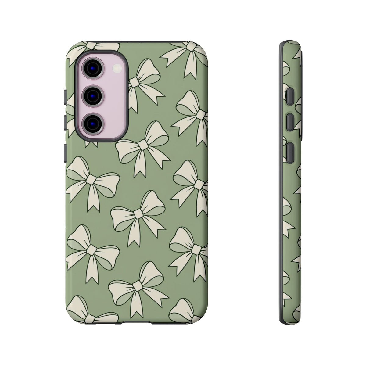 Chic Sage Green Bow Pattern Phone Case