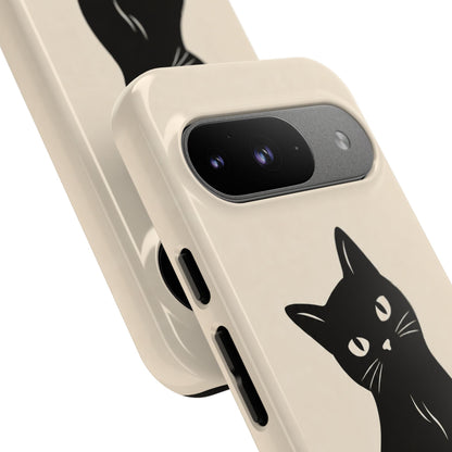 Minimalist Cream & Black Cat Phone Case
