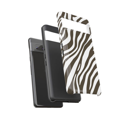 Modern Mocha Zebra Print Phone Case
