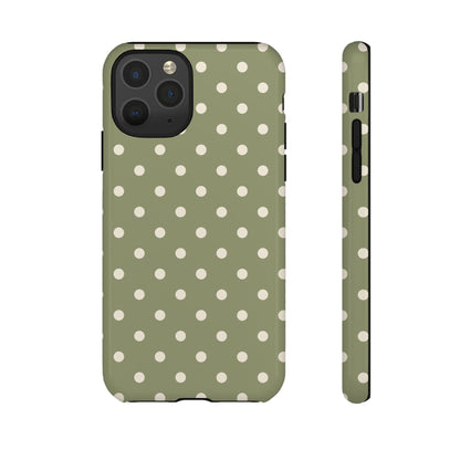 Green & White Dot Pattern Phone Case