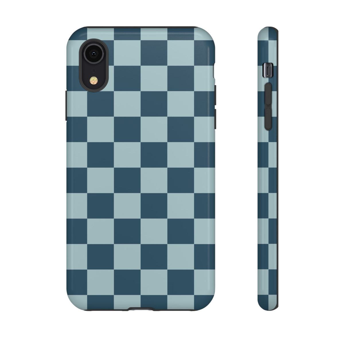 Blue Checked Pattern Phone Case - Blue Phone Case - iPhone XR / Glossy