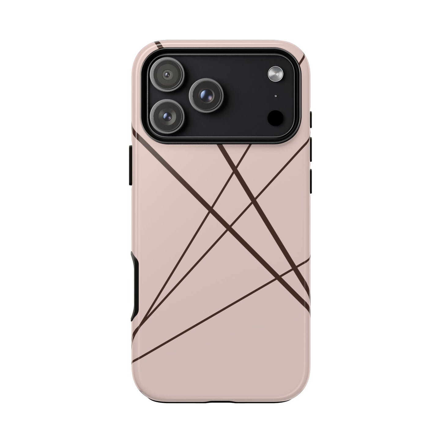 Abstract Pink with Brown Lines Phone Case - Pink Phone Case - iPhone 17 Pro Max / Glossy