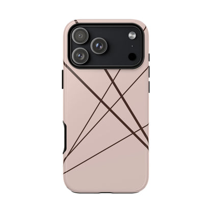 Abstract Pink with Brown Lines Phone Case - Pink Phone Case - iPhone 17 Pro Max / Glossy
