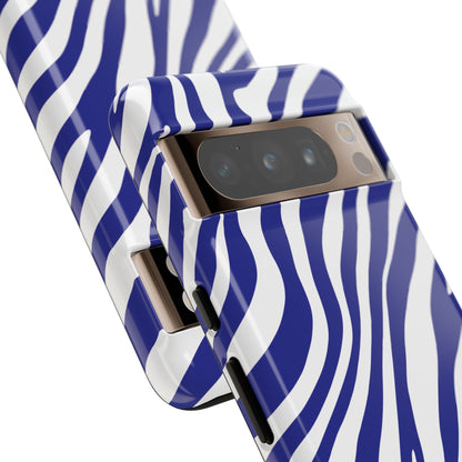 Modern Electric Blue Zebra Print Phone Case