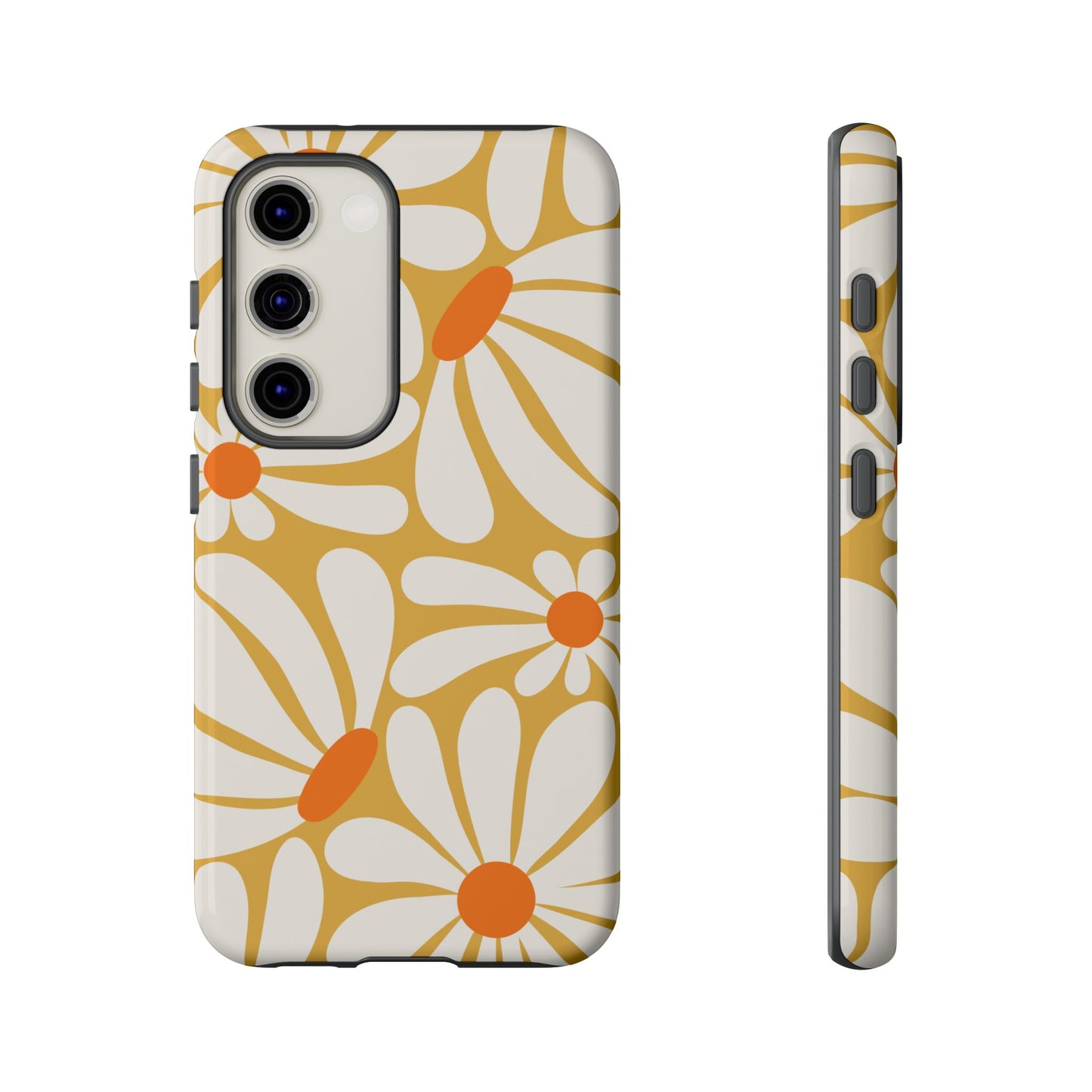 Samsung Galaxy S23 / Glossy Phone Case - Retro Yellow Daisy Pattern Phone Case