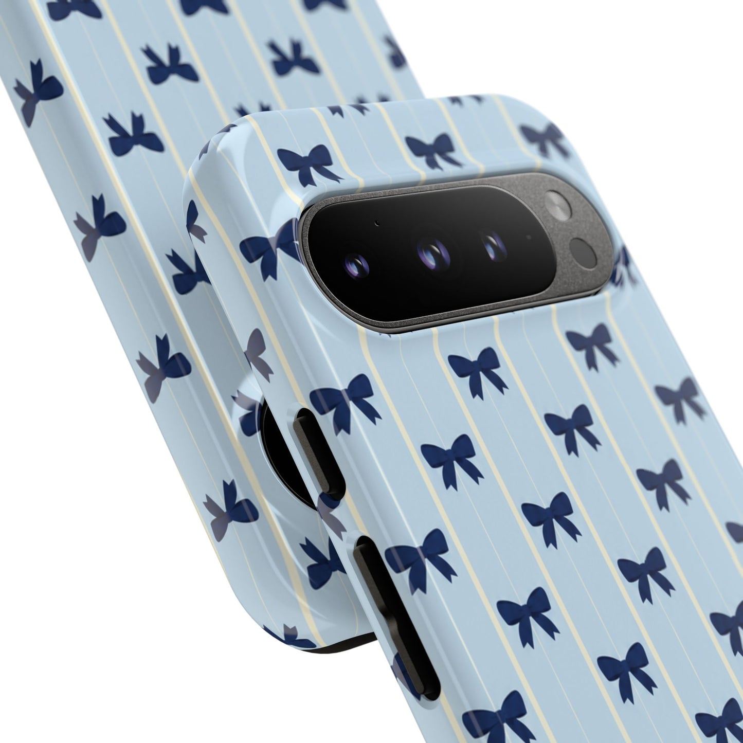 Retro Navy Blue Bow Pattern Phone Case