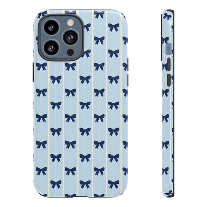 Retro Navy Blue Bow Pattern Phone Case